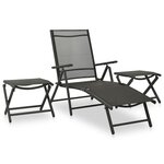 vidaXL Ensemble à manger de jardin 10 Pièces noir et anthracite
