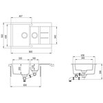 vidaXL Évier de cuisine Granit Double lavabo Blanc