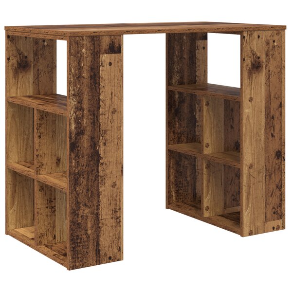 vidaXL Bureau d'angle Vieux bois Bois massif de récupération Moyen