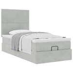 vidaXL Cadre de lit ottoman avec matelas gris clair 80x200 cm velours