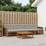 vidaXL Ensemble de canapés d'extérieur 5 Pièces Naturel et Gris clair
