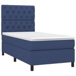 vidaXL Sommier à lattes de lit avec matelas Bleu 80x200 cm Tissu