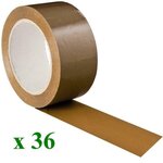 CARTON 36 ROULEAUX SCOTCH ADHESIF HAVANE RUBAN 50 X 100 M EMBALLAGE