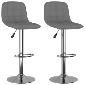 vidaXL Tabourets de bar lot de 2 gris clair tissu