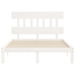 vidaXL Cadre de lit avec tête de lit blanc 140x200 cm bois massif