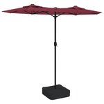 vidaXL Parasol de jardin à double tête rouge bordeaux 316x145 cm