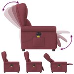 vidaXL Fauteuil de massage inclinable électrique Rouge bordeaux Tissu