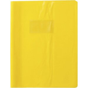Protège-cahier Madras PVC 22/100e Avec Rabat Marque page 17x22 jaune CALLIGRAPHE