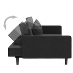 vidaXL Canapé-lit à 2 places avec deux oreillers Noir Velours