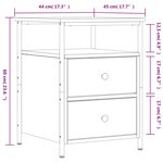 vidaXL Table de chevet sonoma gris 44x45x60 cm bois d'ingénierie
