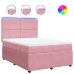 vidaXL Sommier à lattes de lit avec matelas Rose 160x200 cm Velours