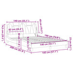 vidaXL Cadre de lit avec LED sans matelas cappuccino 140x190 cm