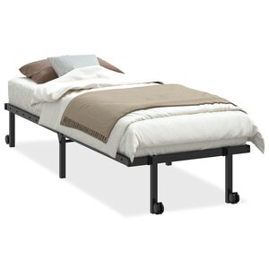 vidaXL Cadre de lit sans matelas pliable noir 75x190 cm acier