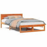 vidaXL Cadre de Lit Marron Ciré Bois de Pin Massif 135 x 190 cm Simple