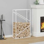 vidaXL Portant de bois chauffage blanc 60x25x100 cm