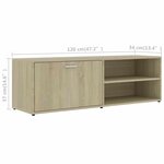 vidaXL Meuble TV Chêne sonoma 120x34x37 cm Bois d’ingénierie