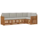 vidaXL Ensemble de canapés d'extérieur 5 pc Gris Naturel et Clair