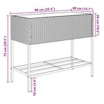 vidaXL Jardinière avec étagère gris résine tressée