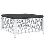 Salon de jardin meuble d'extérieur ensemble de mobilier avec coussins 5 pièces blanc acier 02_0018307