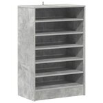 vidaXL Armoire à chaussures Gris béton 60x35x92 cm Bois d’ingénierie