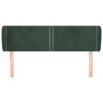 vidaXL Tête de lit avec oreilles Vert foncé 147x23x78/88 cm Velours