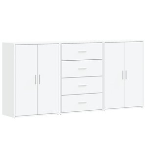 vidaXL Buffets 3 Pièces blanc 60x31x84 cm bois d'ingénierie