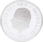Pièce de monnaie en Argent 2 Dollars g 31.1 (1 oz) Millésime 2024 Disney Princess AURORA