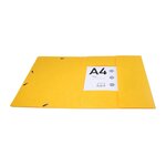 Chemises À Élastiques Carte Lustrée 3 Rabats Monobloc - Jaune - X 50 - Exacompta