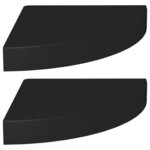 vidaXL Étagères d'angle flottantes 2 Pièces noir 25x25x3 8 cm MDF