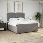 vidaXL Sommier à lattes de lit avec matelas Taupe 200x200 cm Tissu