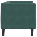 vidaXL Canapé Chesterfield avec traversins 2 places vert foncé velours