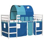 vidaXL Lit mezzanine enfants avec tunnel sans matelas bleu 80x200 cm