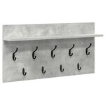 vidaXL Porte-manteau mural avec étagère Montage mural avec stockage Gris béton 80 x 40 x 12 cm