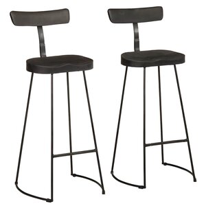 vidaXL Tabourets de bar lot de 2 noir 49x43x103cm bois manguier massif