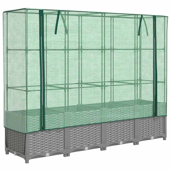 vidaXL Jardinière surélevée avec housse aspect rotin 160x40x138 cm