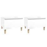 vidaXL Tables d'appoint 2Pièces Blanc brillant 50x46x35cm Bois ingénierie