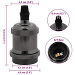 vidaXL Douilles de lampe 2 Pièces noir brillant E27