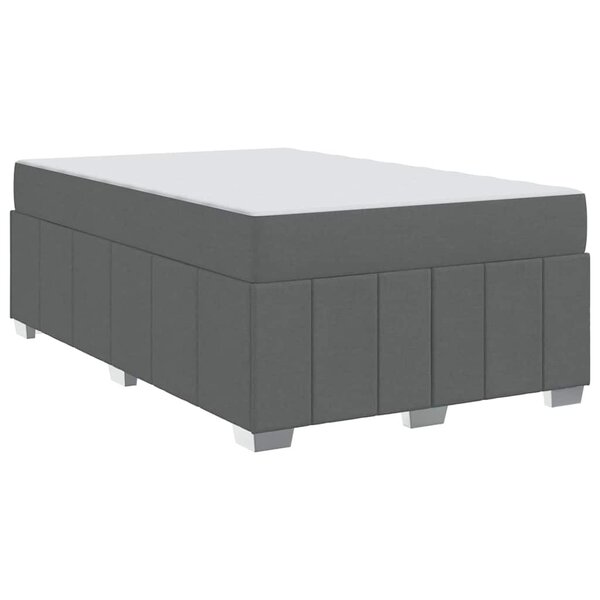 vidaXL Cadre de lit avec matelas Gris foncé 120 x 200 cm tissu