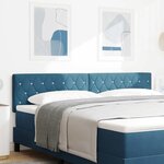 vidaXL Tête de Lit LED Argyle Manuel Bleu foncé 90 cm Velours