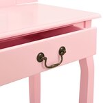 vidaXL Coiffeuse et tabouret Rose 65x36x128 cm Bois de paulownia MDF