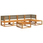 vidaXL Ensemble de canapés de jardin 6 pièces avec coussins en bois d'acacia et rotin