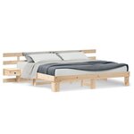 vidaXL Cadre de lit avec tiroir Marron 180 x 200 cm Bois massif