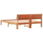 vidaXL Cadre de lit avec tête de lit Brun cire 140 x 200 cm Pin massif