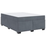 vidaXL Cadre de lit avec matelas Gris foncé 140 x 200 cm tissu