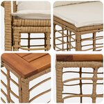 vidaXL Ensemble de canapés d'extérieur 7 pc Blanc Naturel et Crème