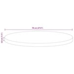 vidaXL Dessus de table Ø 70x3 8 cm rond bois massif de récupération