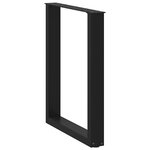 vidaXL Pieds de table à manger en U 2 pièces Noir 70 x (72-73) cm Acier