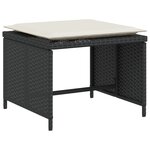 vidaXL Chaise de jardin avec tabouret noir résine tressée