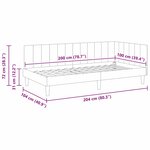 vidaXL Cadre de lit d'angle Rouge bordeaux 100 x 200 cm Velours