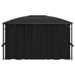 vidaXL Tonnelle avec rideaux 400x300x265 cm Anthracite